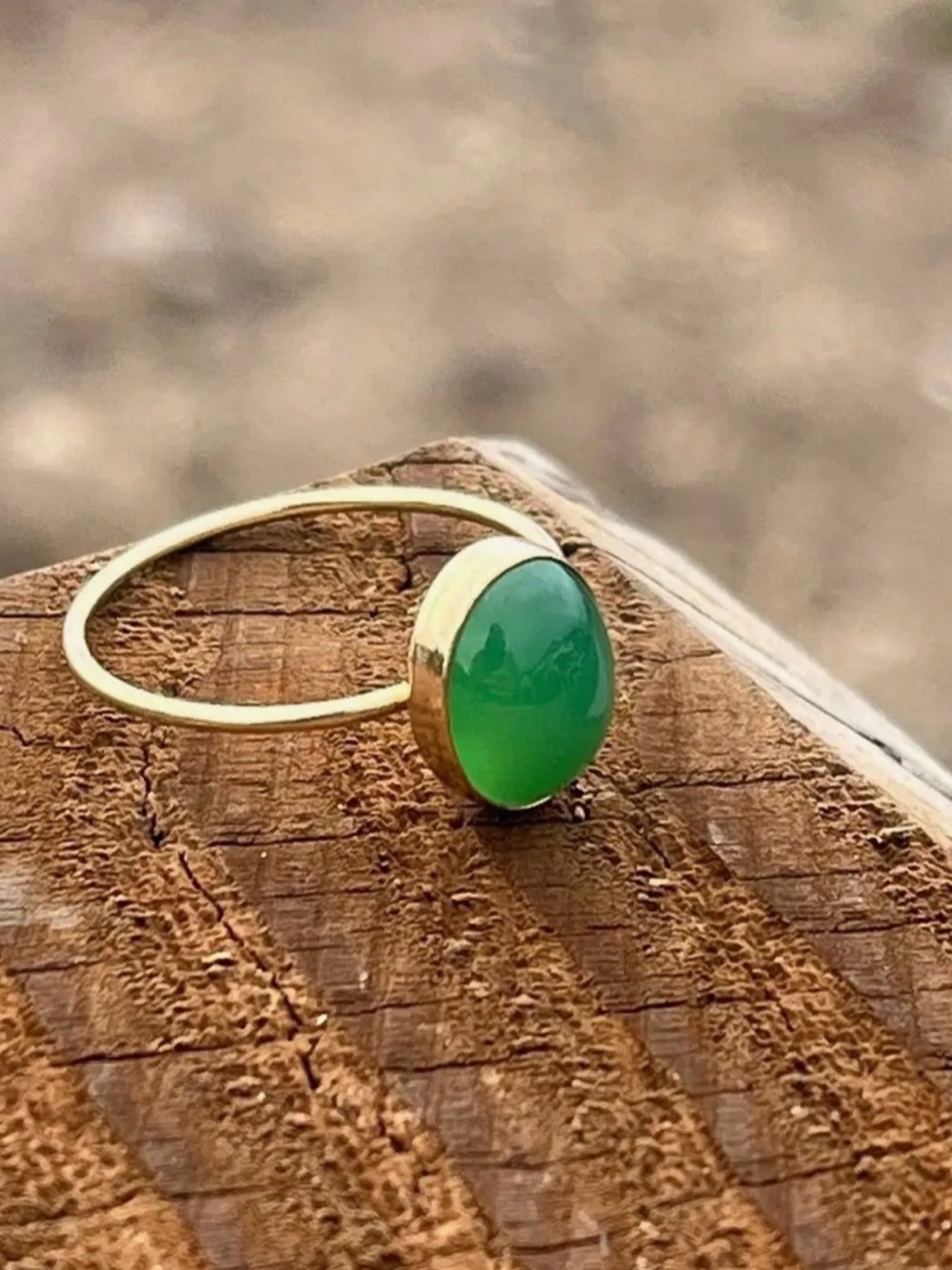 Chrysoprase Oval Ring